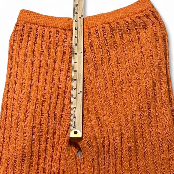 Ellison Orange Wide Leg Flared Lined Bohemian Pants Sz Lg - Picture 4 of 8